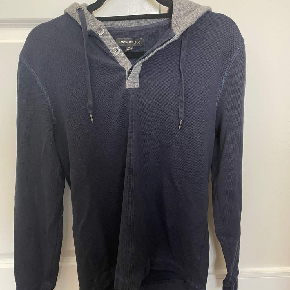 Banana Republic Mens Medium Waffle Two Tone Hoodie